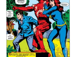 Daredevil #99, pg. 1; pencils, Sam Kweskin; inks, Syd Shores; Black Widow