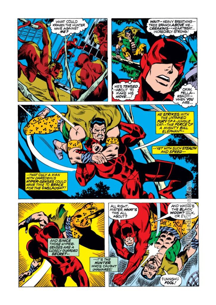 Daredevil #104, pg. 9; pencils, Don Heck; inks, Sal Trapani; Kraven the Hunter