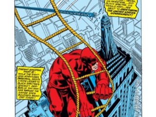 Daredevil #112, pg. 1; pencils, Gene Colan; inks, Frank Giacoia; Death of a Nation? Steve Gerber