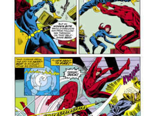 Daredevil #120, pg. 2; pencils, Bob Brown; Black Widow