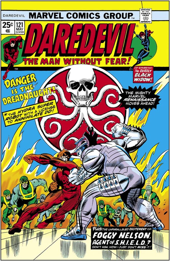 Daredevil #121 cover; pencils, Gil Kane; inks, Joe Sinnott