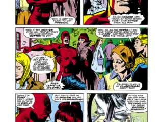 Daredevil #124 pg. 2; pencils, Gene Colan; inks, Klaus Janson; Black Widow