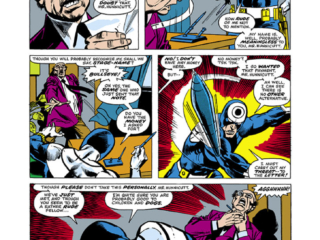 Daredevil #131 pg. 6; pencils, Bob Brown; inks, Klaus Janson; Bullseye first appearance