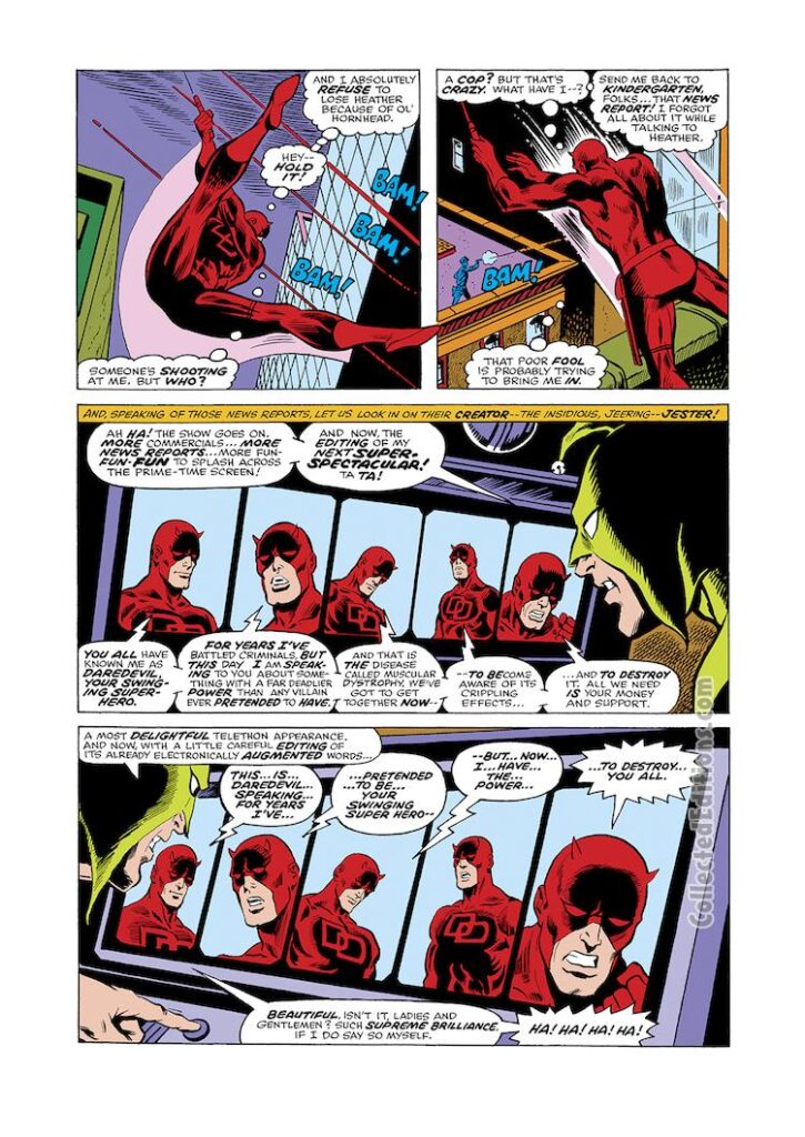 Daredevil #134, pg. 8; pencils, Bob Brown; inks, Jim Mooney