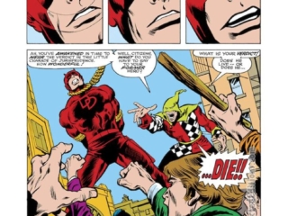 Daredevil #136, pg. 17; pencils, John Buscema; inks, Jim Mooney; Jester/hangman
