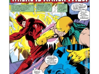 Daredevil #138, pg. 1; pencils, John Byrne; Where Is Karen Page?, the Smasher