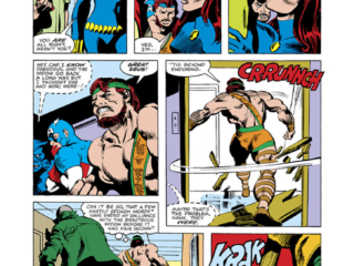 Daredevil #157, pg. 6; pencils, Gene Colan; inks, Klaus Janson; Hercules/Black Widow