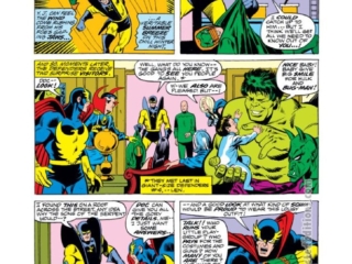 Defenders #23, pg. 5; pencils, Sal Buscema; inks, Vince Colletta; Hulk, Yellowjacket, Nighthawk