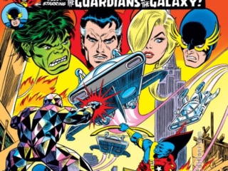 Defenders #26 cover; pencils, Gil Kane; inks, John Romita Sr.; Guardians of the Galaxy