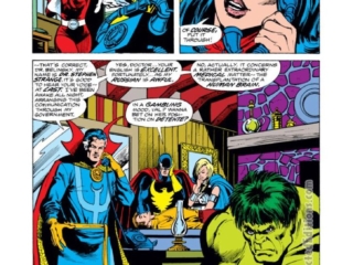 Defenders #35, pg. 4; pencils, Sal Buscema; inks, Klaus Janson; Incredible Hulk, Tania Belinsky, Red Guardian