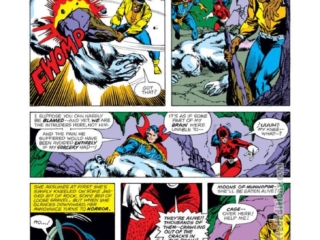 Defenders #38, pg. 8; pencils, Sal Buscema; inks, Klaus Janson; Red Guardian, Tania Belinsky, Luke Cage, Power Man