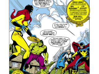 Defenders #62, pg. 1; pencils, Sal Buscema; inks, Jim Mooney