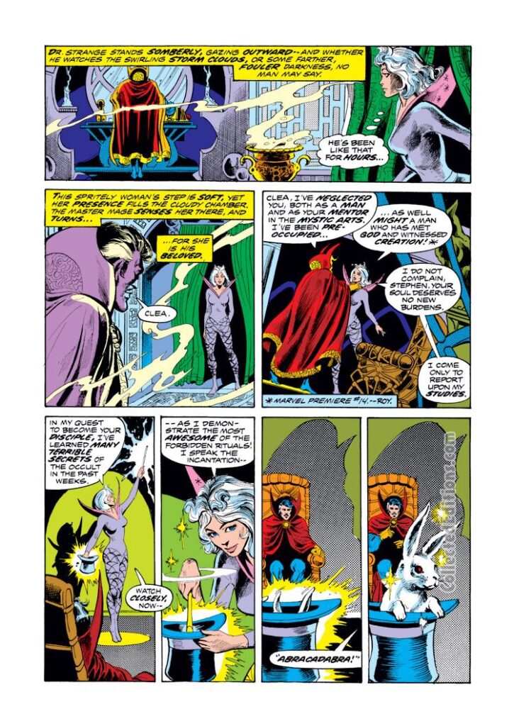 Doctor Strange #1, pg. 2; pencils, Frank Brunner; inks, Dick Giordano; Clea