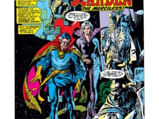 Doctor Strange #20, pg. 1; pencils and inks, Rudy Nebres; Call him Xander the Merciless