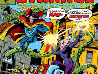 Doctor Strange #21 cover; pencils, Gene Colan; inks, Tom Palmer; Clea's gone mad