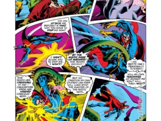 Doctor Strange #22, pg. 9; pencils and inks, Rudy Nebres; Master of the Mystic Arts