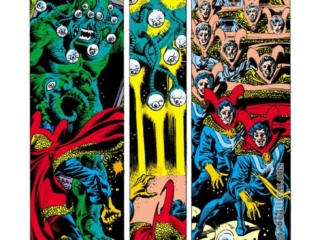 Doctor Strange #24, pg. 9; pencils, Al Milgrom; inks, Rudy Nebres Doctor Strange #24, pg. 9; pencils, Al Milgrom; inks, Rudy Nebres; Creators; Doctor Strange; Visimajoris; Apalla Cosmic Wheel of Change