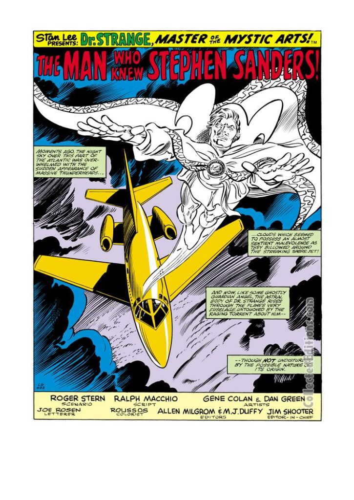 Doctor Strange #36, pg. 1; pencils, Gene Colan; inks, Dan Green; Astral plane, Roger Stern