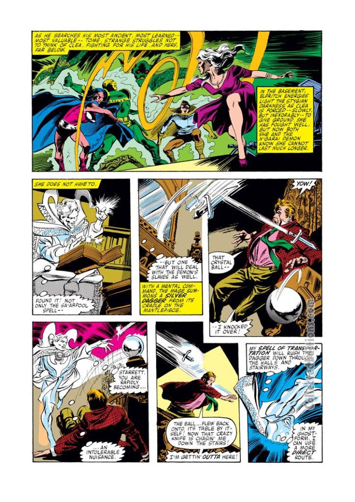 Doctor Strange #45, pg. 18; pencils, Gene Colan; inks, Dan Green; Clea