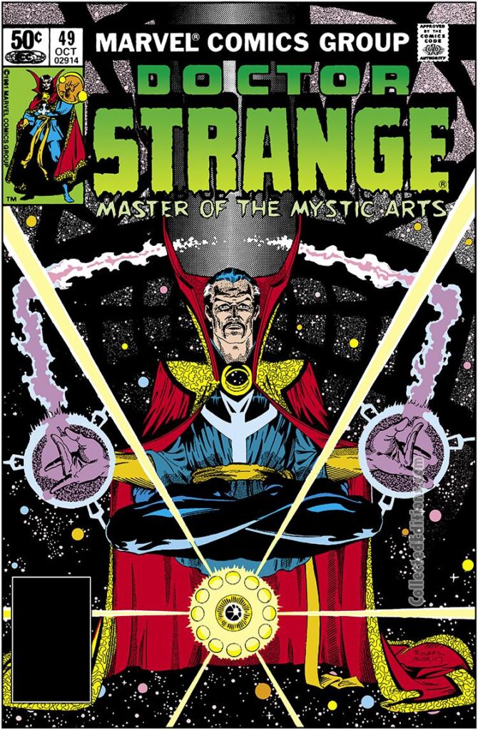 Doctor Strange #49 cover; pencils, Marshall Rogers; inks, Terry Austin