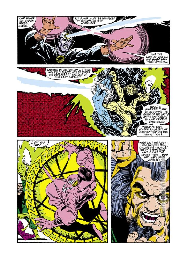 Doctor Strange #50, pg. 8; pencils, Marshall Rogers; Baron Mordo
