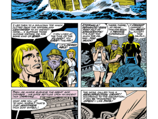 Eternals #2, pg. 11; pencils, Jack Kirby; Ikaris, origin of the Eternals, Margo Damian, Daniel Damian, Chariot of the Gods