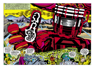 Eternals #3, pgs. 2-3; pencils, Jack Kirby; Arishem the Judge, Celestials, Ajak