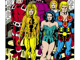 Eternals #6, pg. 13; pencils, Jack Kirby; Sersi, Ikaris, Thena