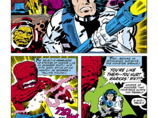 Eternals #9, pg. 11; pencils, Jack Kirby; The Reject, Karkas