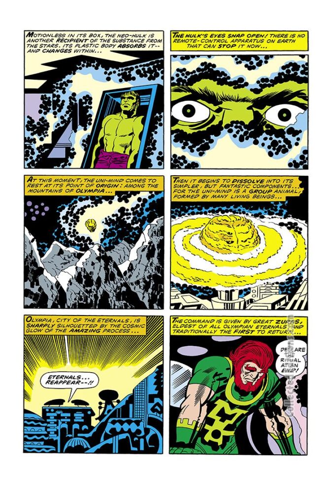 Eternals #14, pg. 7; pencils, Jack Kirby; Cosmic Hulk
