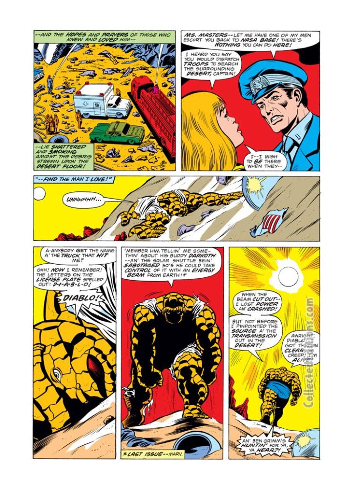 Fantastic Four #194, pg. 2; layouts, Keith Pollard; pencils and inks, Dave Hunt; Alicia Masters, Thing/Ben Grimm