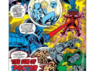 Fantastic Four #199, pg. 1; layouts, Keith Pollard; pencils and inks, Joe Sinnott; Marv Wolfman, writer/editor; Johnny Storm/Human Torch, Son of Doctor Doom