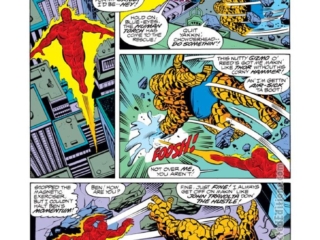 Fantastic Four #201, pg. 11; layouts, Keith Pollard; pencils and inks, Joe Sinnott; Human Torch vs. Thing