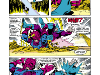 Fantastic Four #213, pg. 6; pencils, John Byrne; inks, Joe Sinnott; Galactus vs. Sphinx