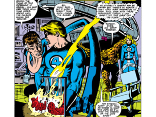 Fantastic Four #219, pg. 1; pencils, Bill Sienkiewicz; Leviathans