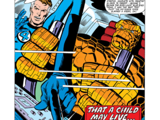 Fantastic Four #223, pg. 1; pencils, Bill Sienkiewicz; splash page "That a Child May Live"
