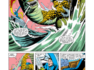 Fantastic Four #227, pg. 18; pencils, Bill Sienkiewicz; sea serpent