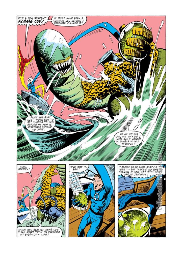 Fantastic Four #227, pg. 18; pencils, Bill Sienkiewicz; sea serpent