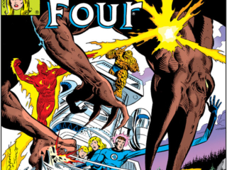 Fantastic Four #227 cover; pencils, Bill Sienkiewicz;  The Brain Parasites