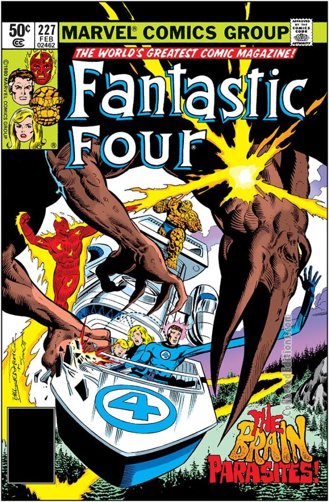Fantastic Four #227 cover; pencils, Bill Sienkiewicz;  The Brain Parasites
