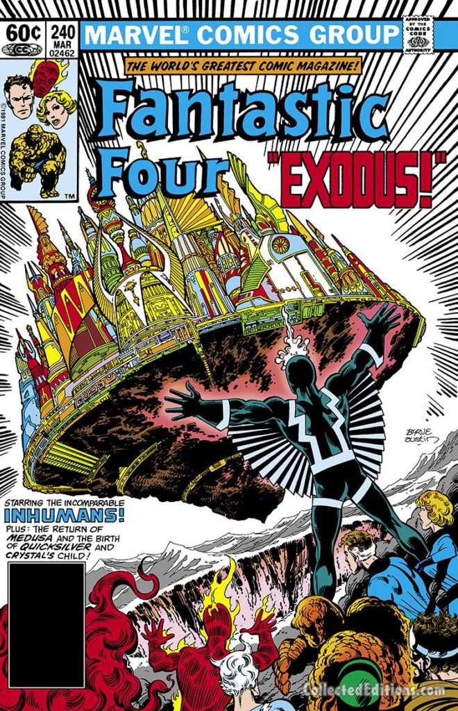 Fantastic Four #240 cover; pencils, John Byrne; inks, Terry Austin; Inhumans/Black Bolt