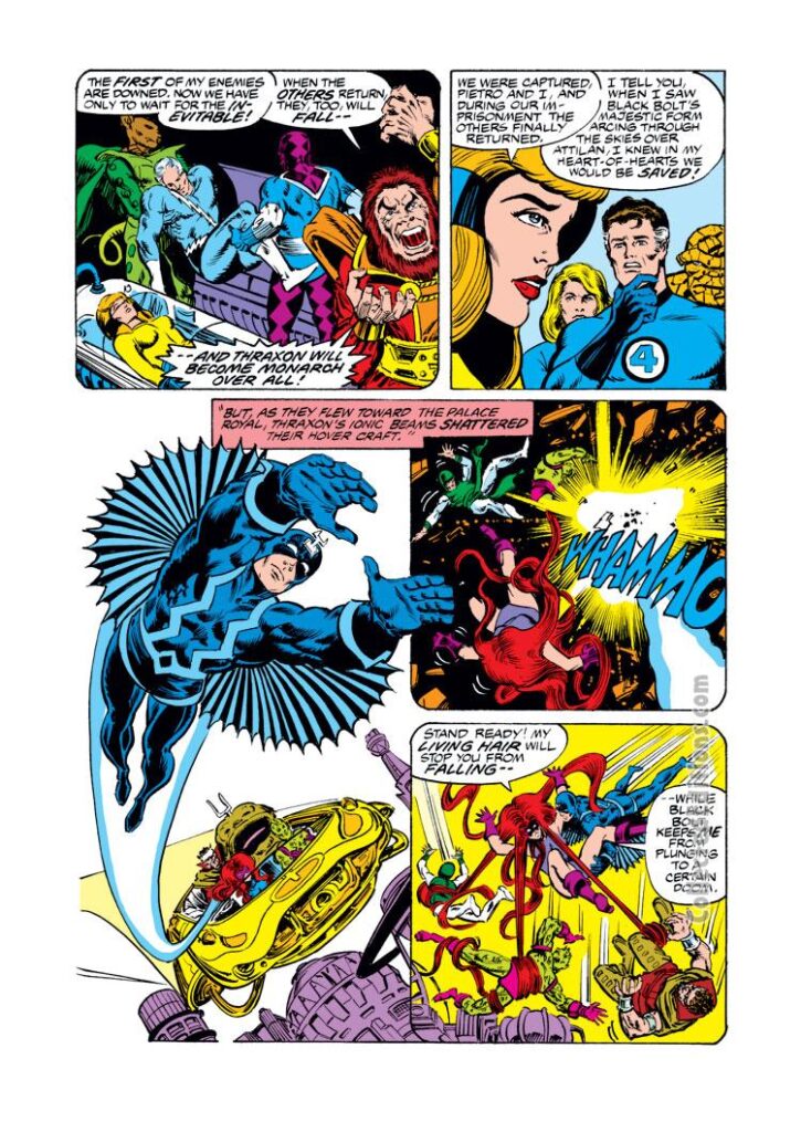 Fantastic Four Annual #12, pg. 12; pencils, Keith Pollard; inks, Bob Wiacek; Black Bolt, Inhumans