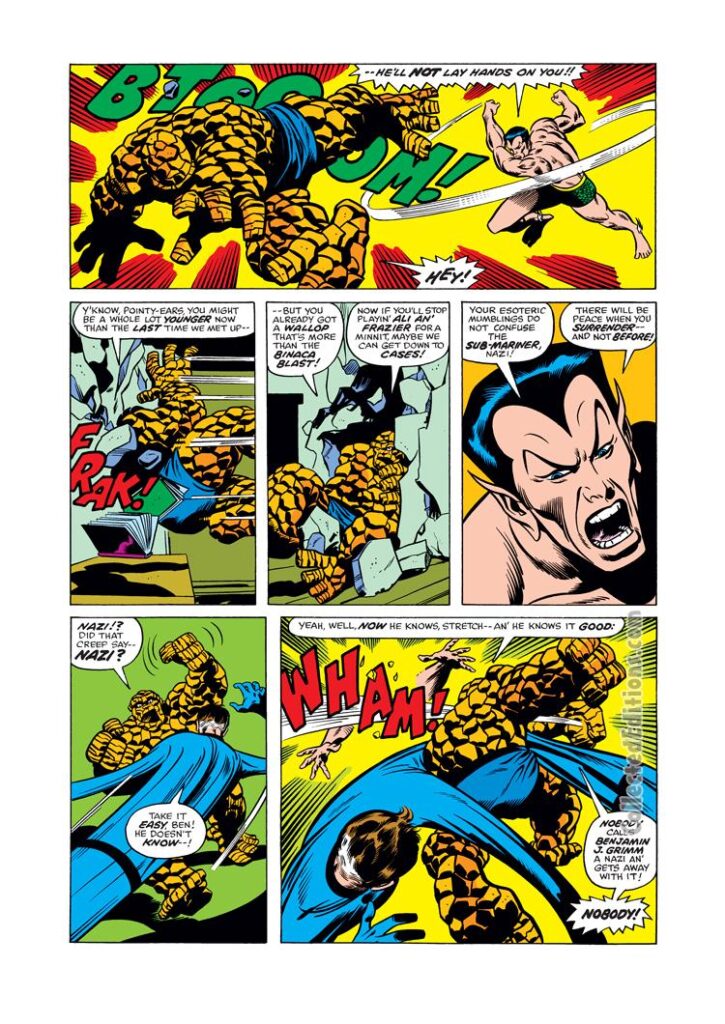 Fantastic Four Annual #11, pg. 15; pencils, John Buscema; Thing/Mr. Fantastic/Namor/Sub-Mariner