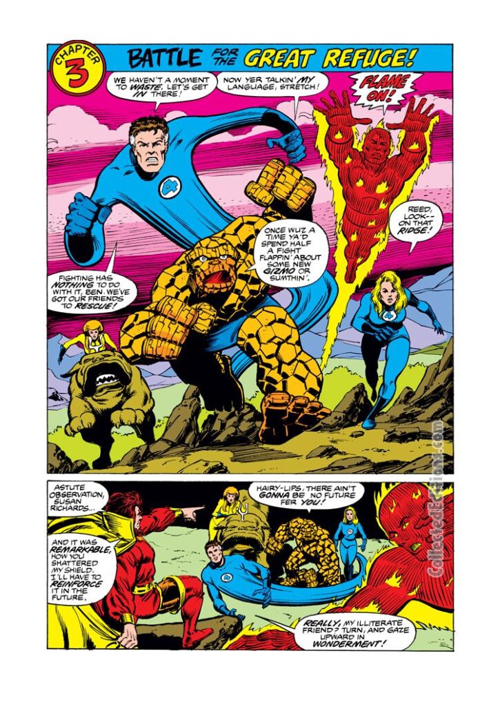 Fantastic Four Annual #12, pg. 17; pencils, Bob Hall; inks, Bob Wiacek; Lockjaw, Crystal, Inhumans, Great Refuge