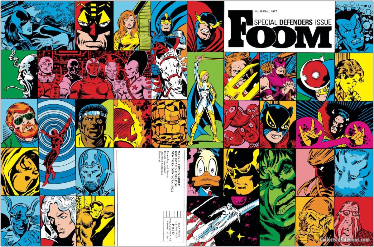 F.O.O.M. #19 cover wraparound cover; Special Defenders issue, montage