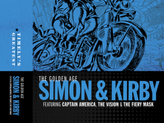 Timely's Greatest: The Golden Age Simon &amp; Kirby Omnibus front cover with spine treatment, Joe Simon, Jack Kirby hardcover dustjacket