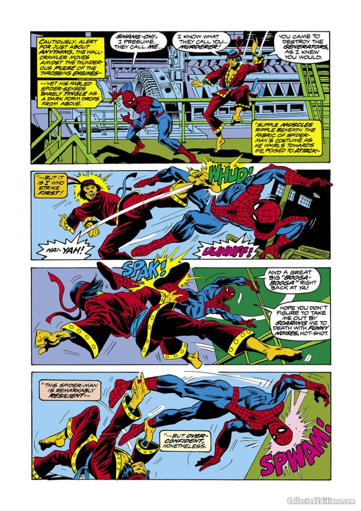 Giant-Size Spider-Man #2, pg. 14; pencils, Ross Andru; Shang-Chi/Master of Kung Fu