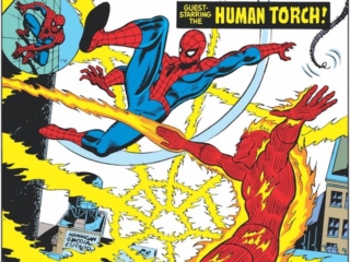 Giant-Size Spider-Man #6 cover; pencils, Ed Hannigan; inks, Mike Esposito, Frank Giacoia Giant-Size Spider-Man #6 cover; pencils, Ed Hannigan; Human Torch