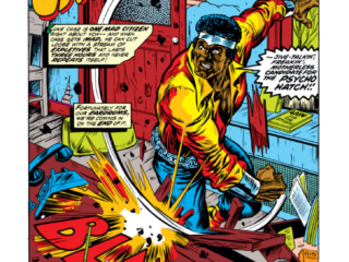 Hero For Hire #8, pg. 1; pencils, George Tuska; inks, Billy Graham; Luke Cage