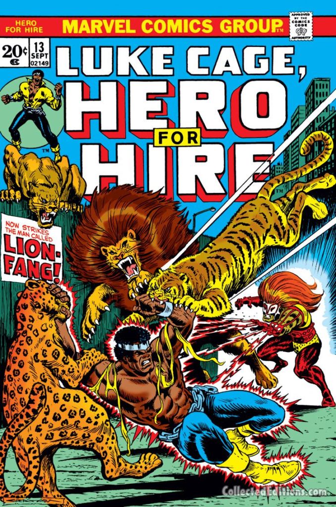 Hero For Hire #13 cover; pencils and inks, Billy Graham; alterations, John Romita Sr.